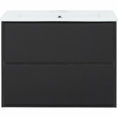 Тумба под раковину Aquanet Милан 85 316703 подвесная Черный глянец