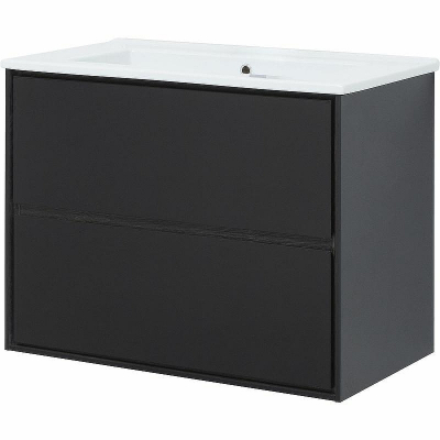 Тумба под раковину Aquanet Милан 85 316703 подвесная Черный глянец