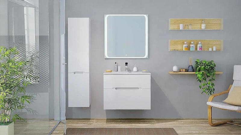 Зеркало Jorno Modul 80 Mоl.02.77/W с подсветкой с сенсорным выключателем, купить, цена, заказать, магазин, доставка, скидка, промокод, купить, цена, заказать, магазин, доставка, скидка, промокод