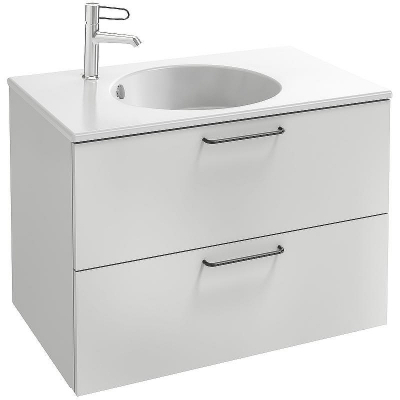 Тумба под раковину Jacob Delafon Odeon Rive Gauche 80 EB2522-R9-N18 подвесная Белая ручки Черные