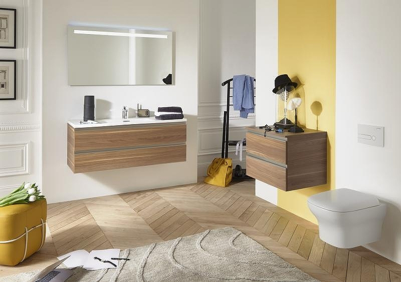 Тумба под раковину Jacob Delafon Vox 80 EB2028-RA-E16 подвесная Ореховое дерево, купить, цена, заказать, магазин, доставка, скидка, промокод, купить, цена, заказать, магазин, доставка, скидка, промокод