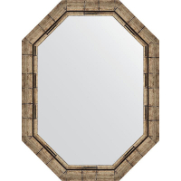 Зеркало Evoform Octagon 63x83 BY 7127 в багетной раме - Серебряный бамбук 73, купить, цена, заказать, магазин, доставка, скидка, промокод, купить, цена, заказать, магазин, доставка, скидка, промокод