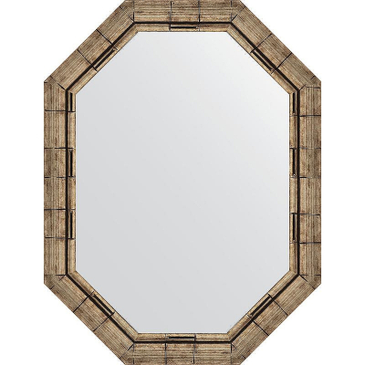 Зеркало Evoform Octagon 63x83 BY 7127 в багетной раме - Серебряный бамбук 73