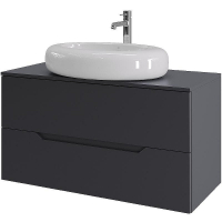 Тумба с раковиной Orange Line 100 Li-100TugMDF+B08-640W подвесная Графит матовый, купить, цена, заказать, магазин, доставка, скидка, промокод, купить, цена, заказать, магазин, доставка, скидка, промокод