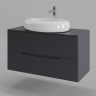 Тумба с раковиной Orange Line 100 Li-100TugMDF+B08-640W подвесная Графит матовый, купить, цена, заказать, магазин, доставка, скидка, промокод, купить, цена, заказать, магазин, доставка, скидка, промокод