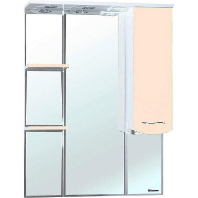 Зеркало со шкафом Bellezza Мари 75 R 4612912001226 с подсветкой Бежевое