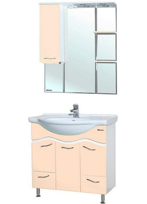 Зеркало со шкафом Bellezza Мари 75 R 4612912001226 с подсветкой Бежевое
