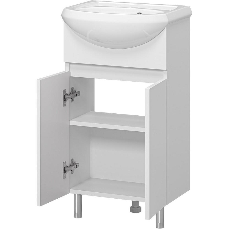 Тумба с раковиной Misty Амур 45 УТ000025516 Белая, купить, цена, заказать, магазин, доставка, скидка, промокод, купить, цена, заказать, магазин, доставка, скидка, промокод