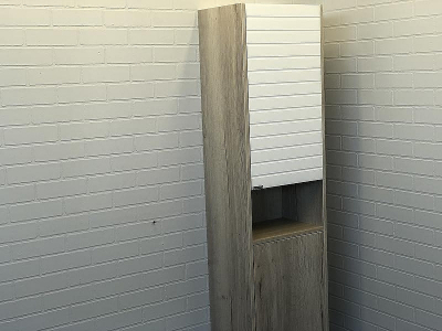 Шкаф пенал Comforty Клеон 40 00-00003947 Белый Дуб дымчатый