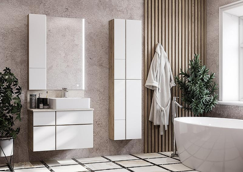 Подвесной шкаф Aquaton Мишель 23 1A244303MIX40 Дуб эндгрейн Белый, купить, цена, заказать, магазин, доставка, скидка, промокод, купить, цена, заказать, магазин, доставка, скидка, промокод