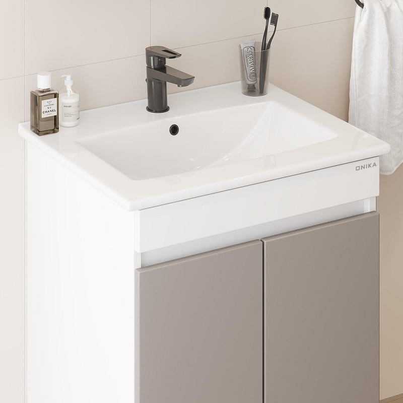 Тумба под раковину Onika Марви 60 106153 цвет Белый Бирюзовый, купить, цена, заказать, магазин, доставка, скидка, промокод, купить, цена, заказать, магазин, доставка, скидка, промокод