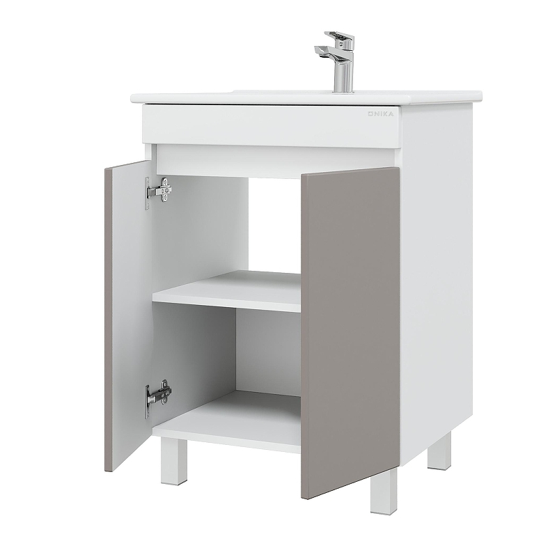 Тумба под раковину Onika Марви 60 106153 цвет Белый Бирюзовый, купить, цена, заказать, магазин, доставка, скидка, промокод, купить, цена, заказать, магазин, доставка, скидка, промокод