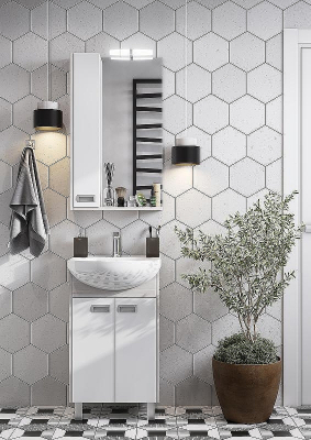 Зеркальный шкаф Aquaton Бекка PRO 50 1A214502BAC20 с подсветкой Белый Дуб сомерсет