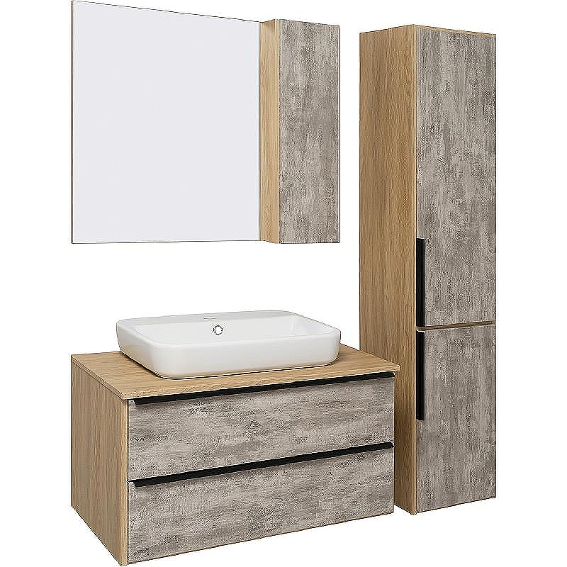 Шкаф пенал Runo Мальта 35 R 00-00001096 подвесной Серый Дуб, купить, цена, заказать, магазин, доставка, скидка, промокод, купить, цена, заказать, магазин, доставка, скидка, промокод