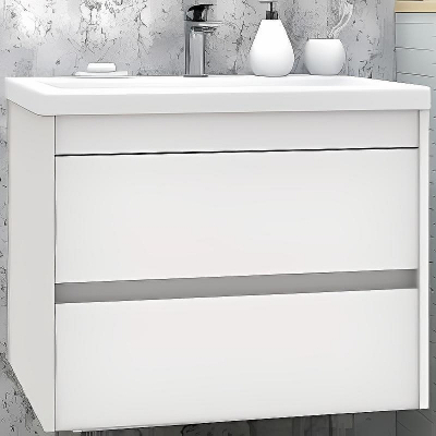 Тумба под раковину Art&Max Family-750-2C-SO-BL подвесная Белый глянец