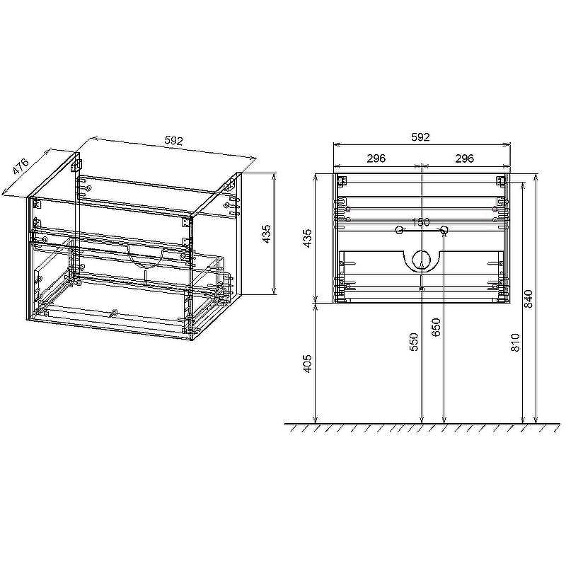 Тумба под раковину Vincea Chiara 60 VMC-2C600RO подвесная R.Oak, купить, цена, заказать, магазин, доставка, скидка, промокод, купить, цена, заказать, магазин, доставка, скидка, промокод