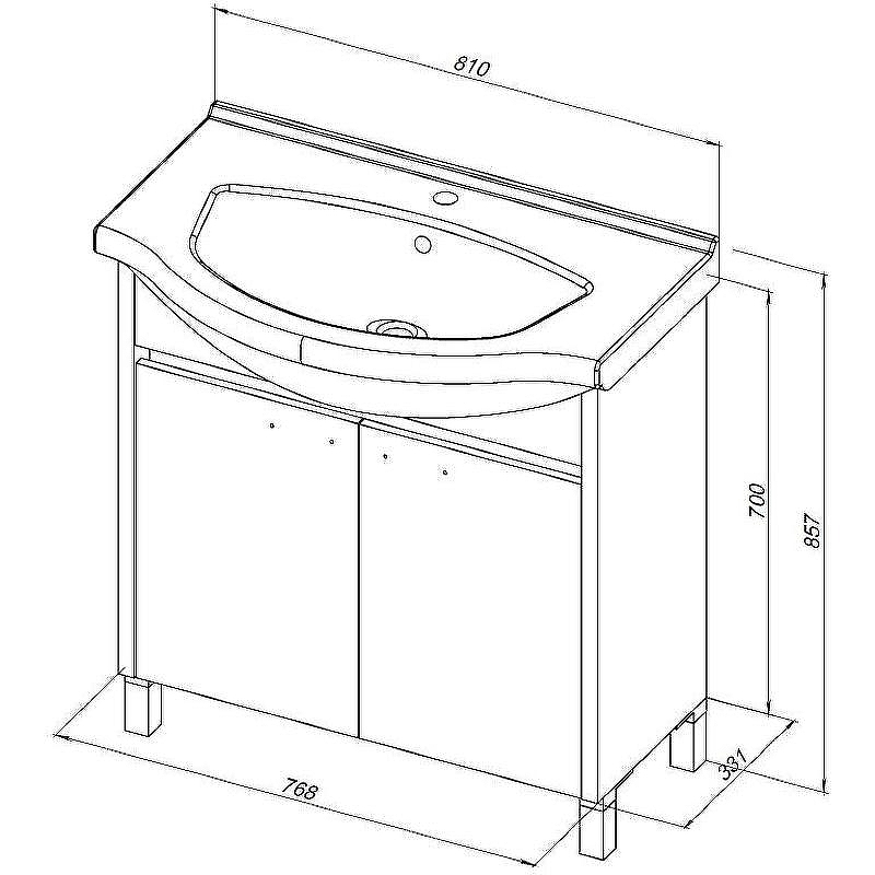 Тумба под раковину Aquanet Донна 80 274170 Белый дуб Белая, купить, цена, заказать, магазин, доставка, скидка, промокод, купить, цена, заказать, магазин, доставка, скидка, промокод