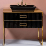 Тумба под раковину Boheme Armadi Art Monaco 100 867-100-BG Черный глянец Золото, купить, цена, заказать, магазин, доставка, скидка, промокод, купить, цена, заказать, магазин, доставка, скидка, промокод