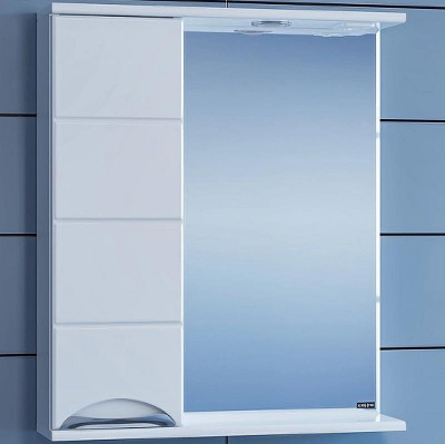 Зеркало со шкафом СанТа Родос 60 L 106015 с подсветкой Белое