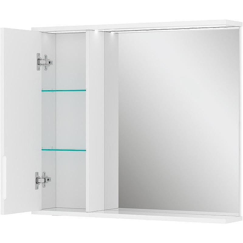 Зеркало со шкафом Volna Lake 80 L zsLAKE80.L-01 с подсветкой Белое, купить, цена, заказать, магазин, доставка, скидка, промокод, купить, цена, заказать, магазин, доставка, скидка, промокод