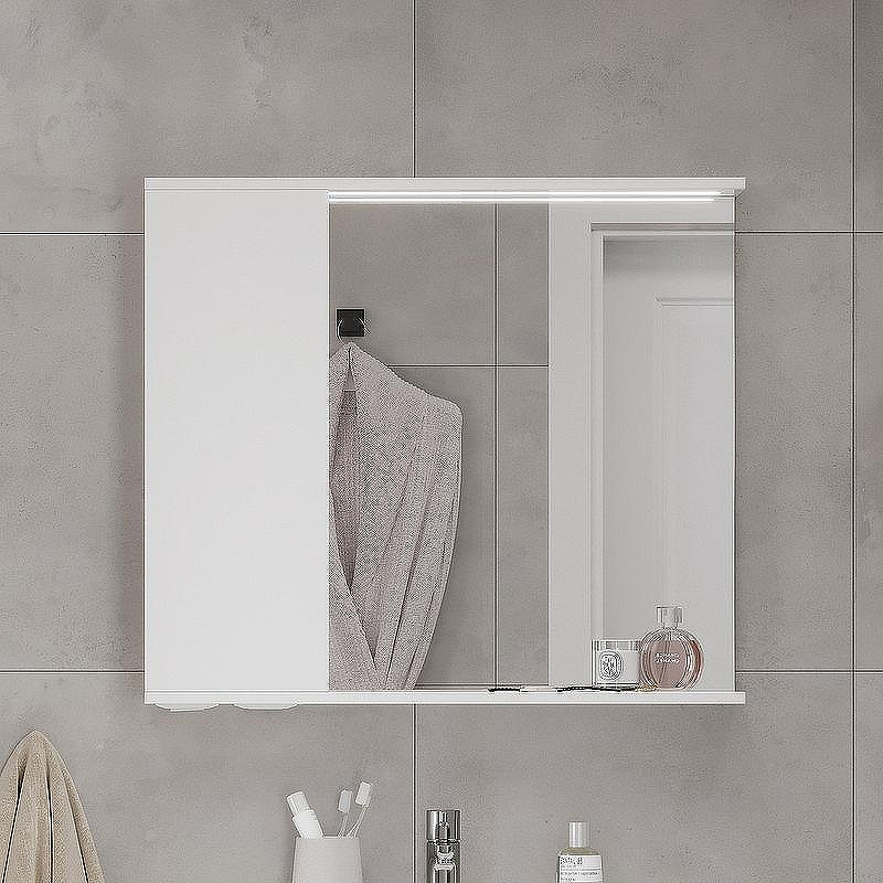 Зеркало со шкафом Volna Lake 80 L zsLAKE80.L-01 с подсветкой Белое, купить, цена, заказать, магазин, доставка, скидка, промокод, купить, цена, заказать, магазин, доставка, скидка, промокод
