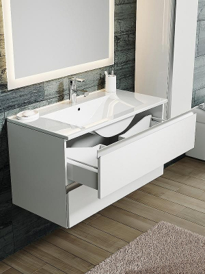 Тумба с раковиной SanVit Авеню-2 75 kavenu275 в цвете Ral подвесная Белый глянец