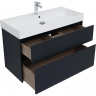 Тумба с раковиной Aquanet Бруклин 100 312874 подвесная Антрацит матовый, купить, цена, заказать, магазин, доставка, скидка, промокод, купить, цена, заказать, магазин, доставка, скидка, промокод
