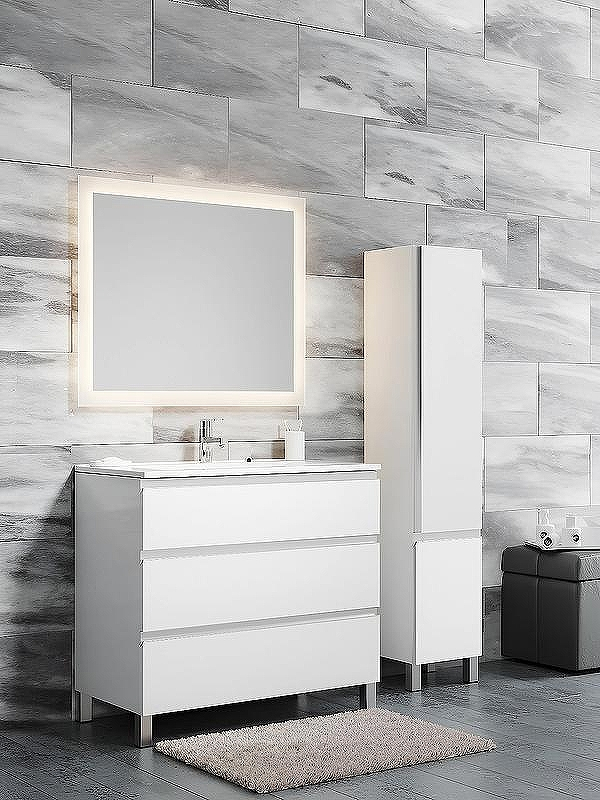 Тумба с раковиной SanVit Авеню-3 75 kavenu3075w Белая глянцевая, купить, цена, заказать, магазин, доставка, скидка, промокод, купить, цена, заказать, магазин, доставка, скидка, промокод