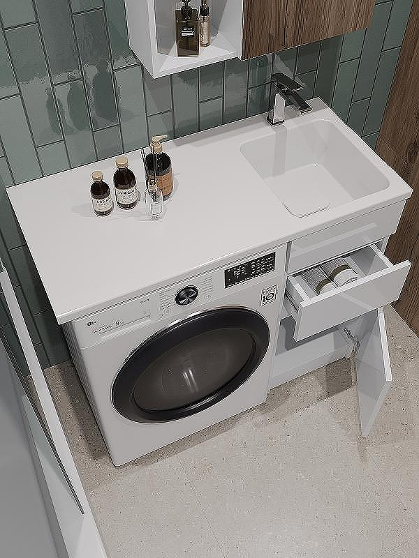 Тумба с раковиной Orange Sistema 100 R ST-40TUW+RAR Белая глянцевая, купить, цена, заказать, магазин, доставка, скидка, промокод, купить, цена, заказать, магазин, доставка, скидка, промокод