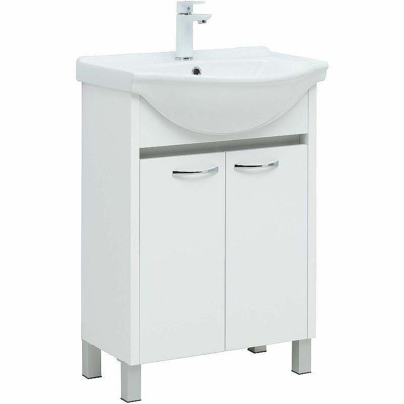 Тумба под раковину Aquanet Донна 60 294390 Белый глянец, купить, цена, заказать, магазин, доставка, скидка, промокод, купить, цена, заказать, магазин, доставка, скидка, промокод