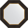 Зеркало Evoform Octagon 54х54 BY 3874 в багетной раме - Черное дерево с золотом 71, купить, цена, заказать, магазин, доставка, скидка, промокод, купить, цена, заказать, магазин, доставка, скидка, промокод