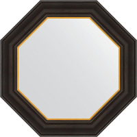 Зеркало Evoform Octagon 54х54 BY 3874 в багетной раме - Черное дерево с золотом 71, купить, цена, заказать, магазин, доставка, скидка, промокод, купить, цена, заказать, магазин, доставка, скидка, промокод