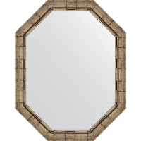 Зеркало Evoform Octagon 73x93 BY 7128 в багетной раме - Серебряный бамбук 73, купить, цена, заказать, магазин, доставка, скидка, промокод, купить, цена, заказать, магазин, доставка, скидка, промокод