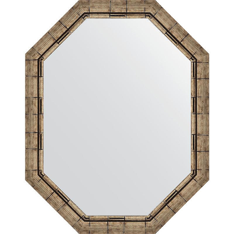 Зеркало Evoform Octagon 73x93 BY 7128 в багетной раме - Серебряный бамбук 73, купить, цена, заказать, магазин, доставка, скидка, промокод, купить, цена, заказать, магазин, доставка, скидка, промокод