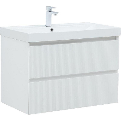 Тумба под раковину Aquanet Альтера 80 337156 подвесная Белая матовая