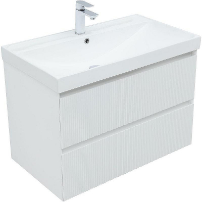 Тумба под раковину Aquanet Альтера 80 337156 подвесная Белая матовая