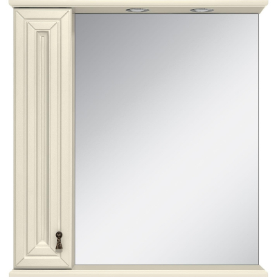 Зеркало со шкафом Misty Лувр 65 L П-Лвр03065-1014Л с подсветкой Слоновая кость
