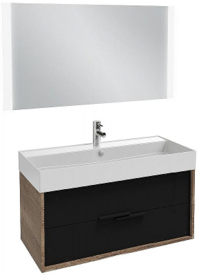 Тумба под раковину Jacob Delafon Vivienne 100 EB1585-E52-S14 подвесная Черный сатин Дуб табак