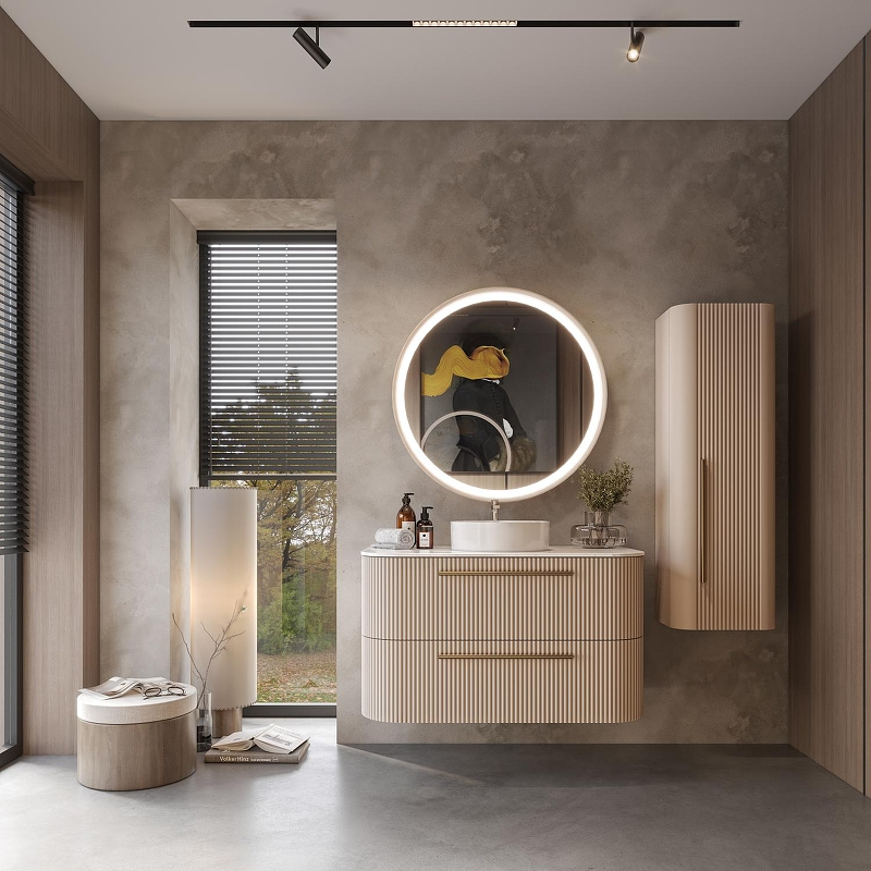 Зеркало Creavit Rayas 85 RY1085.01.PU с подсветкой цвет Пудра, купить, цена, заказать, магазин, доставка, скидка, промокод, купить, цена, заказать, магазин, доставка, скидка, промокод