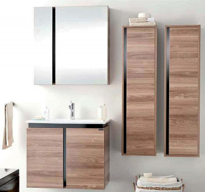 Зеркальный шкаф Creavit Verti 80 VE1080.00.VV с подсветкой Орех