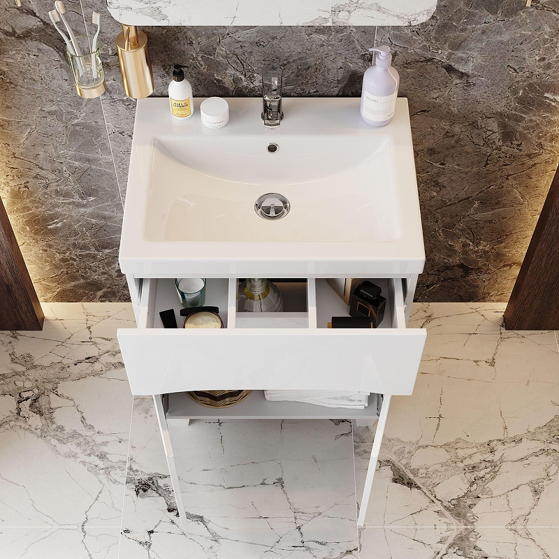 Тумба под раковину Onika Стрим 60 106154 цвет Белый, купить, цена, заказать, магазин, доставка, скидка, промокод, купить, цена, заказать, магазин, доставка, скидка, промокод