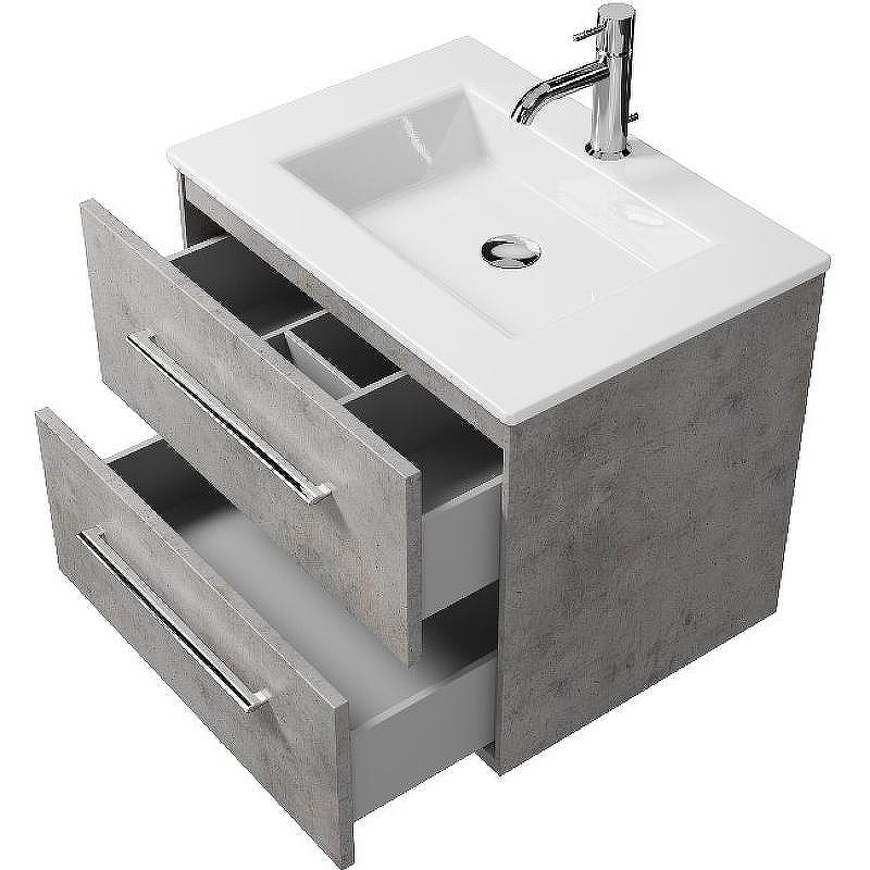 Тумба под раковину Creto Ares 60 10-1161B подвесная Серый Бетон, купить, цена, заказать, магазин, доставка, скидка, промокод, купить, цена, заказать, магазин, доставка, скидка, промокод