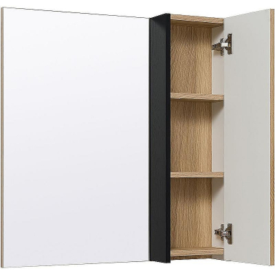 Зеркало со шкафом Runo Мальта 70 00-00001101 Дуб Черное
