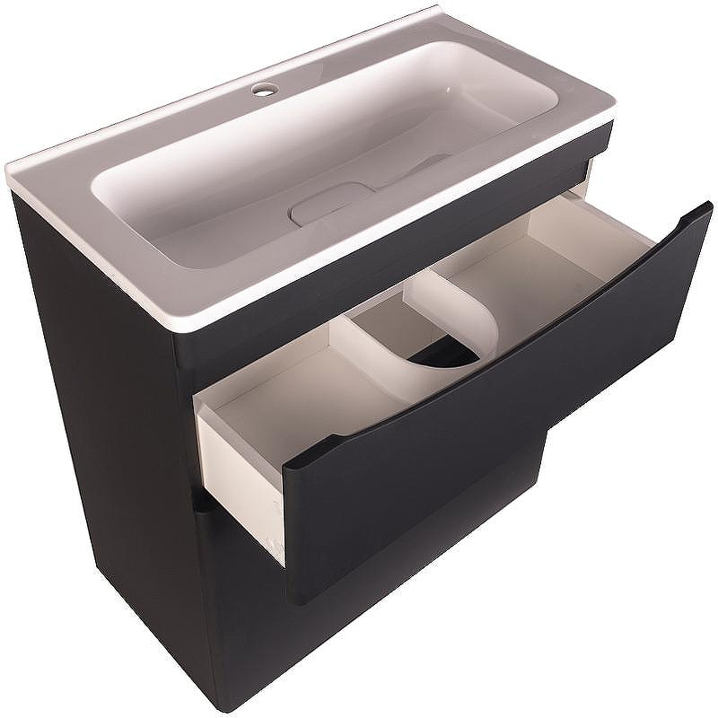 Тумба под раковину Style Line Бергамо 70 СС-00002311 Черная антискрейч, купить, цена, заказать, магазин, доставка, скидка, промокод, купить, цена, заказать, магазин, доставка, скидка, промокод