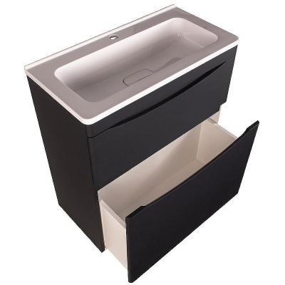 Тумба под раковину Style Line Бергамо 70 СС-00002311 Черная антискрейч