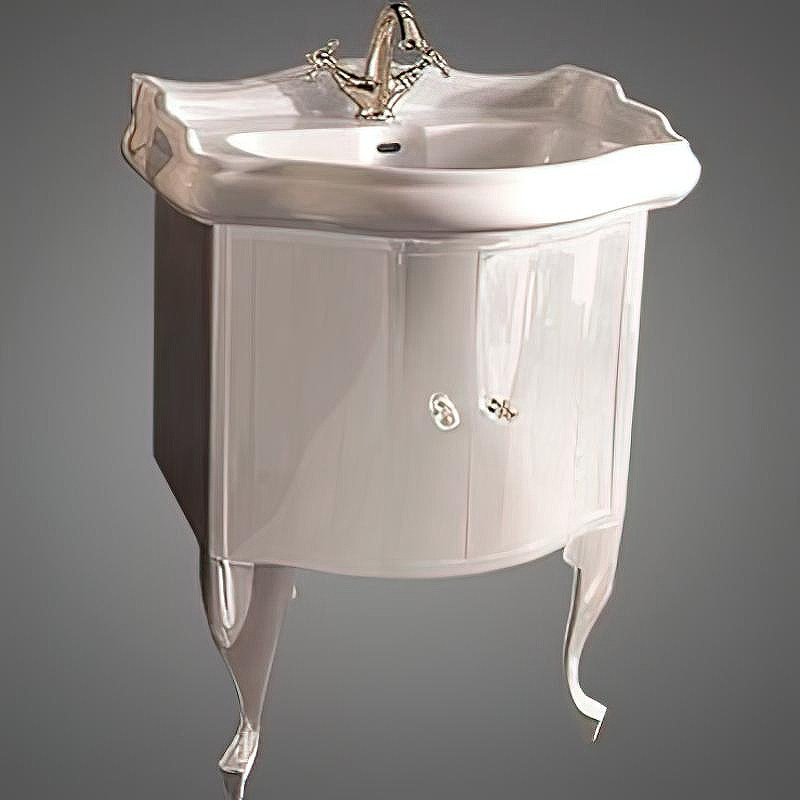 Тумба под раковину Kerasan Retro 60 7361K5 Белый глянец Хром, купить, цена, заказать, магазин, доставка, скидка, промокод, купить, цена, заказать, магазин, доставка, скидка, промокод