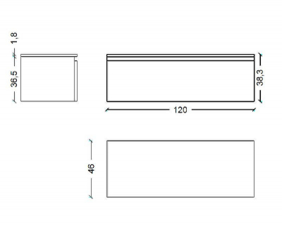 Тумба Boheme Armadi Art Flat Vallessi Uno-S 120 897-120-L подвесная Light oak