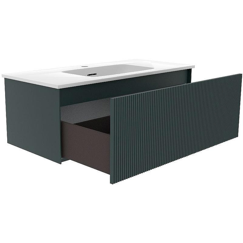 Тумба под раковину La Fenice Terra 100 FNC-01-TER-G-100 подвесная Серо-зеленая, купить, цена, заказать, магазин, доставка, скидка, промокод, купить, цена, заказать, магазин, доставка, скидка, промокод