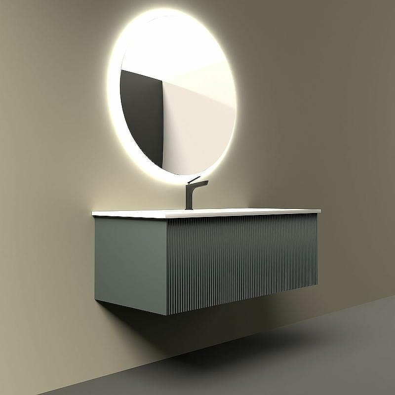 Тумба под раковину La Fenice Terra 100 FNC-01-TER-G-100 подвесная Серо-зеленая, купить, цена, заказать, магазин, доставка, скидка, промокод, купить, цена, заказать, магазин, доставка, скидка, промокод