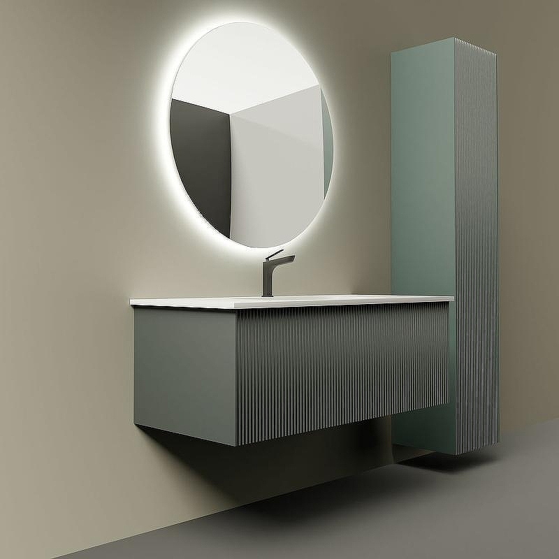 Тумба под раковину La Fenice Terra 100 FNC-01-TER-G-100 подвесная Серо-зеленая, купить, цена, заказать, магазин, доставка, скидка, промокод, купить, цена, заказать, магазин, доставка, скидка, промокод